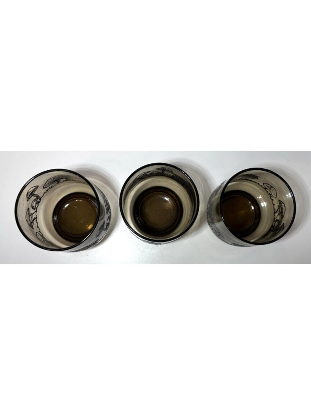Vintage Libbey 3 Pc Tawny Mushroom Glasses Smoke Brown Drinking Water Glass 8 oz - Picture 6 of 7